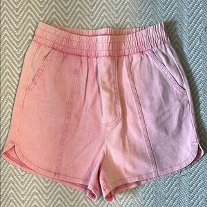 She + Sky | High Waist Wash Pocket Shorts